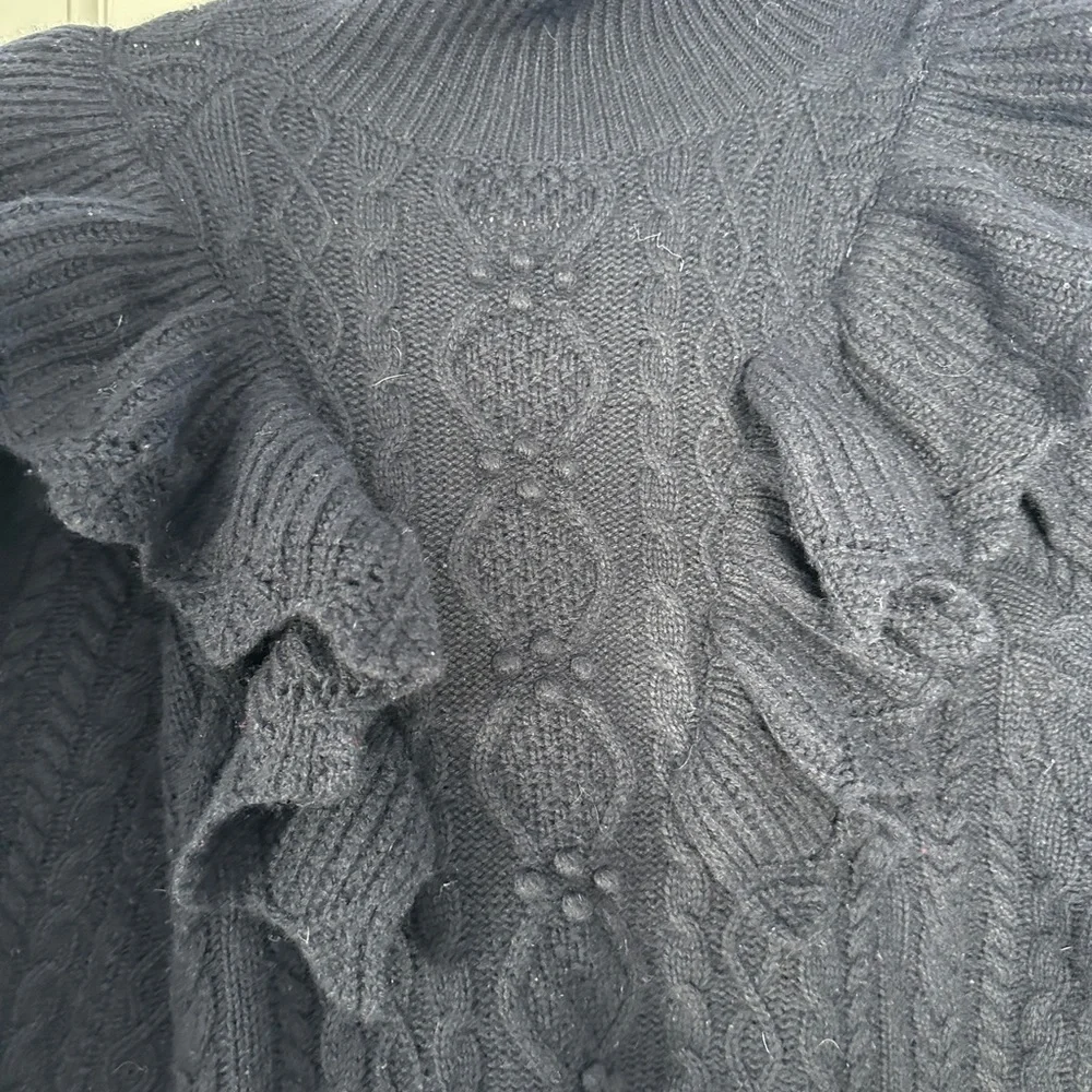Autumn Cashmere Victorian Cable Knit Ruffled Sweatee - Picture 7 of 16